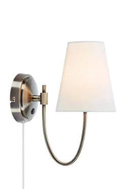 Amar Vägglampa Vit/Mässing