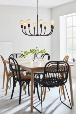 Amistoso Taklampa Svart 8 Lampor