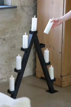 Arbor Adventsljusstake Svart 85 cm Batteridriven