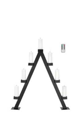 Arbor Adventsljusstake Svart 85 cm Batteridriven