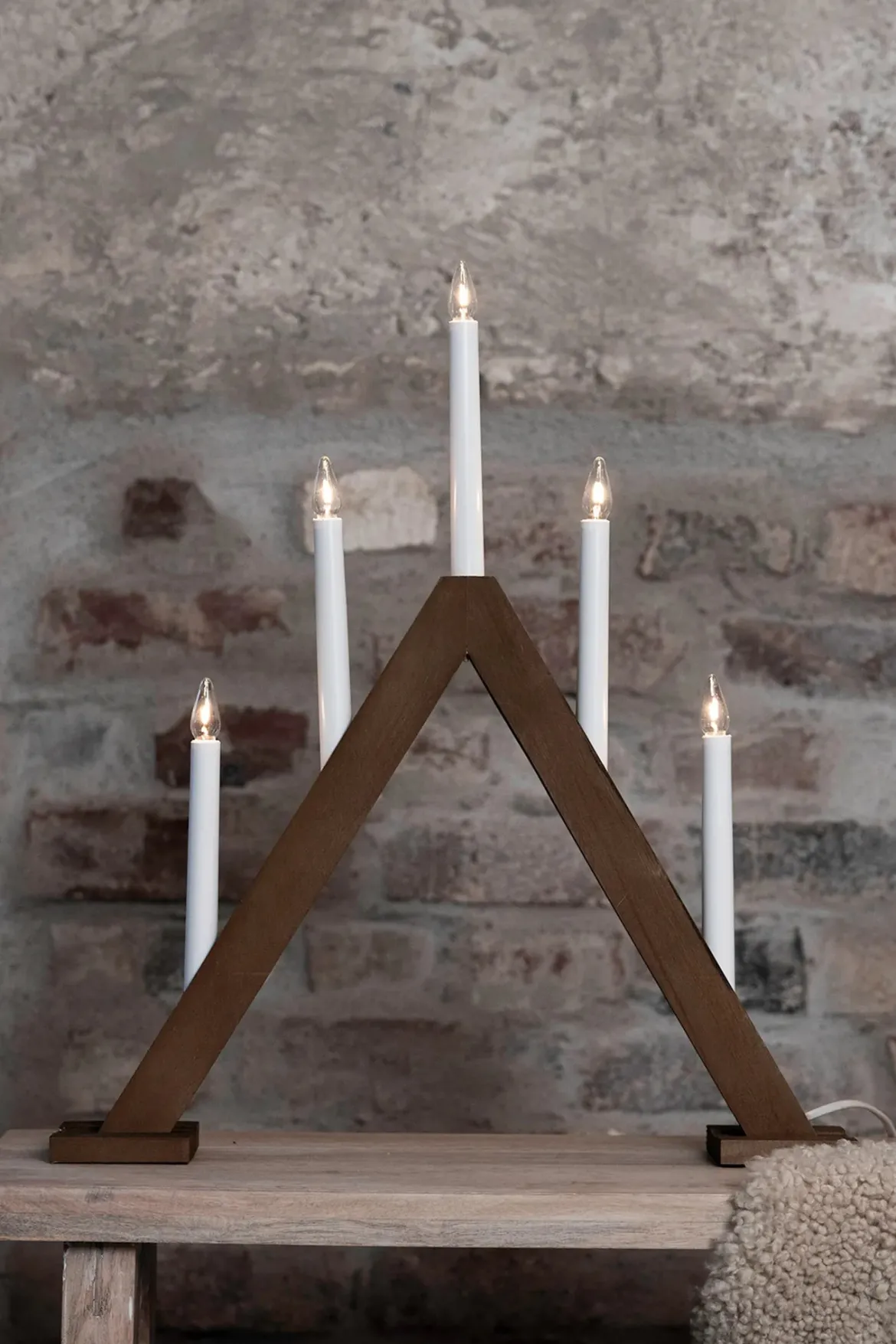 Ariele Adventljusstake Ljusbrun 52 cm