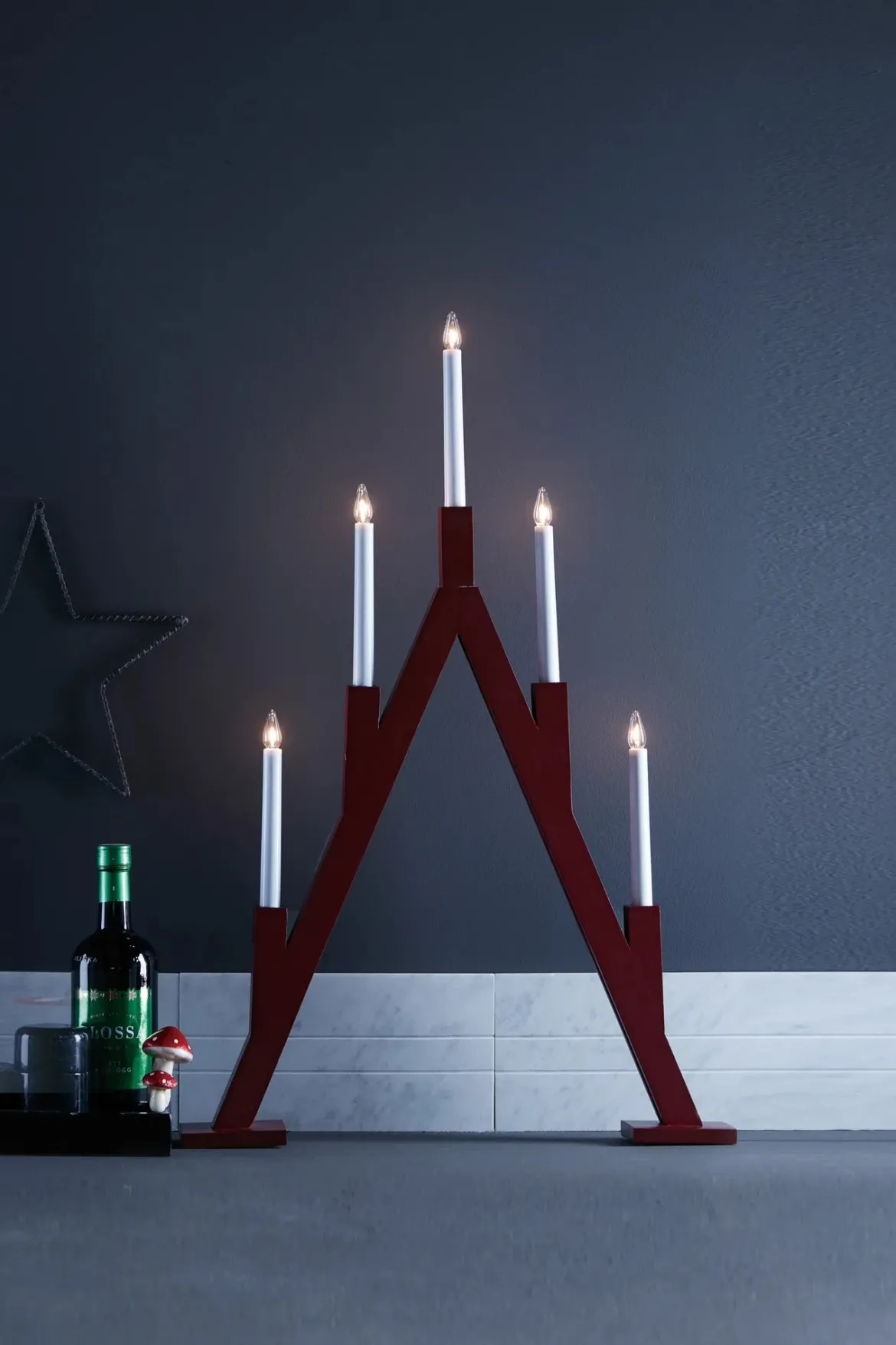 Bjurfors Adventsljusstake Röd 77 cm