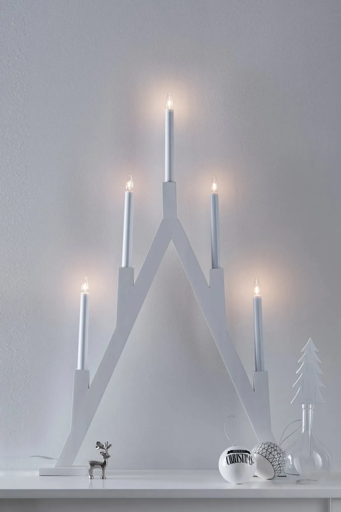 Bjurfors Adventsljusstake Vit 77 cm