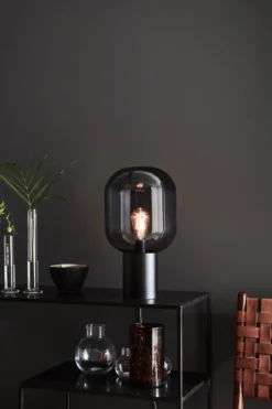 Brooklyn Bordslampa Svart/Rök 44 cm