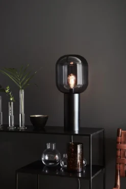 Brooklyn Bordslampa Svart/Rök 56 cm