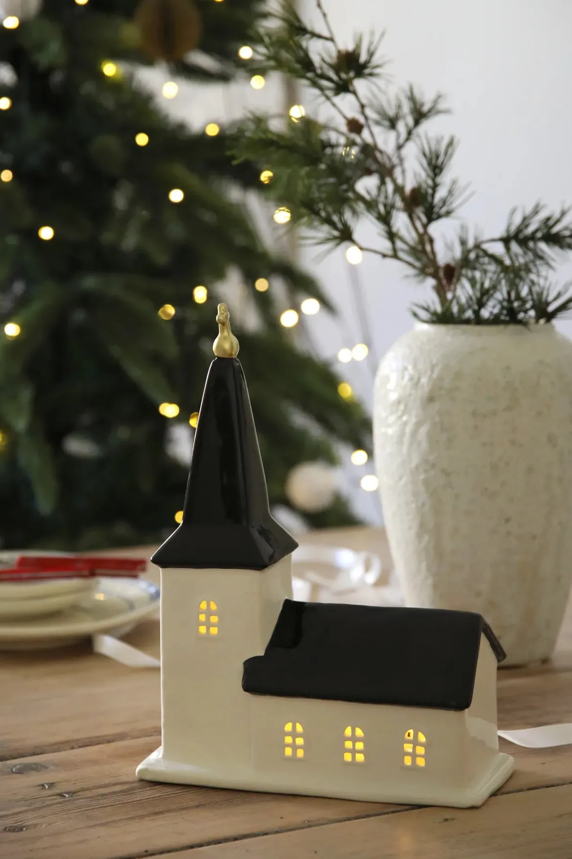 Elra Juldekoration Kyrka Vit
