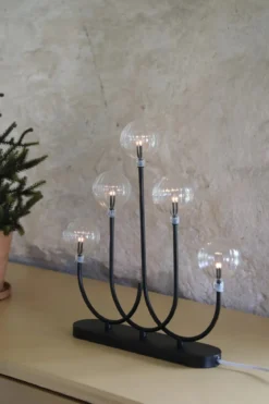 Enys Adventsljusstake Svart/Transparent