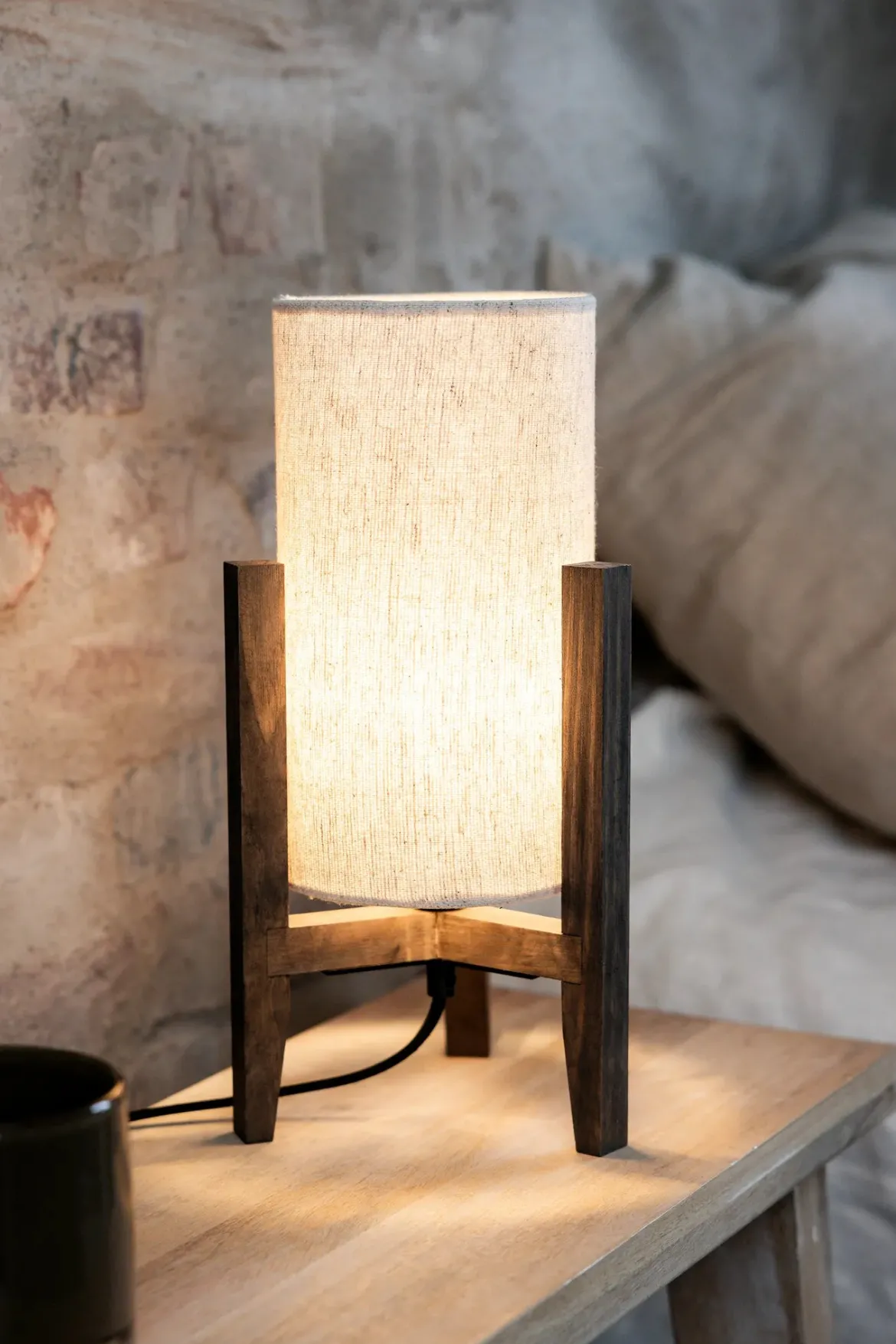 Eruca Bordslampa Vit/Brun 34 cm