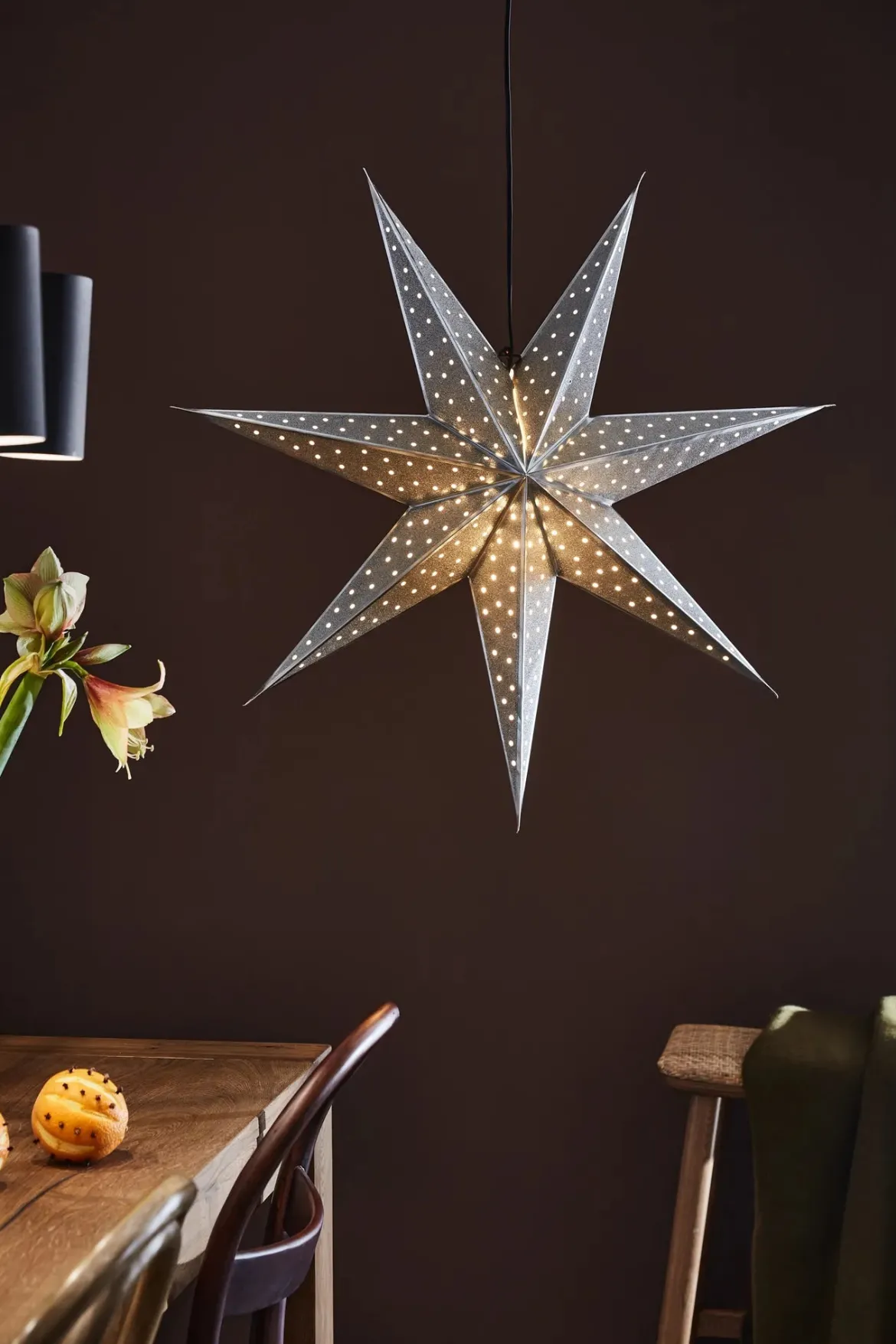 Glitter Stjärna Silver 75 cm