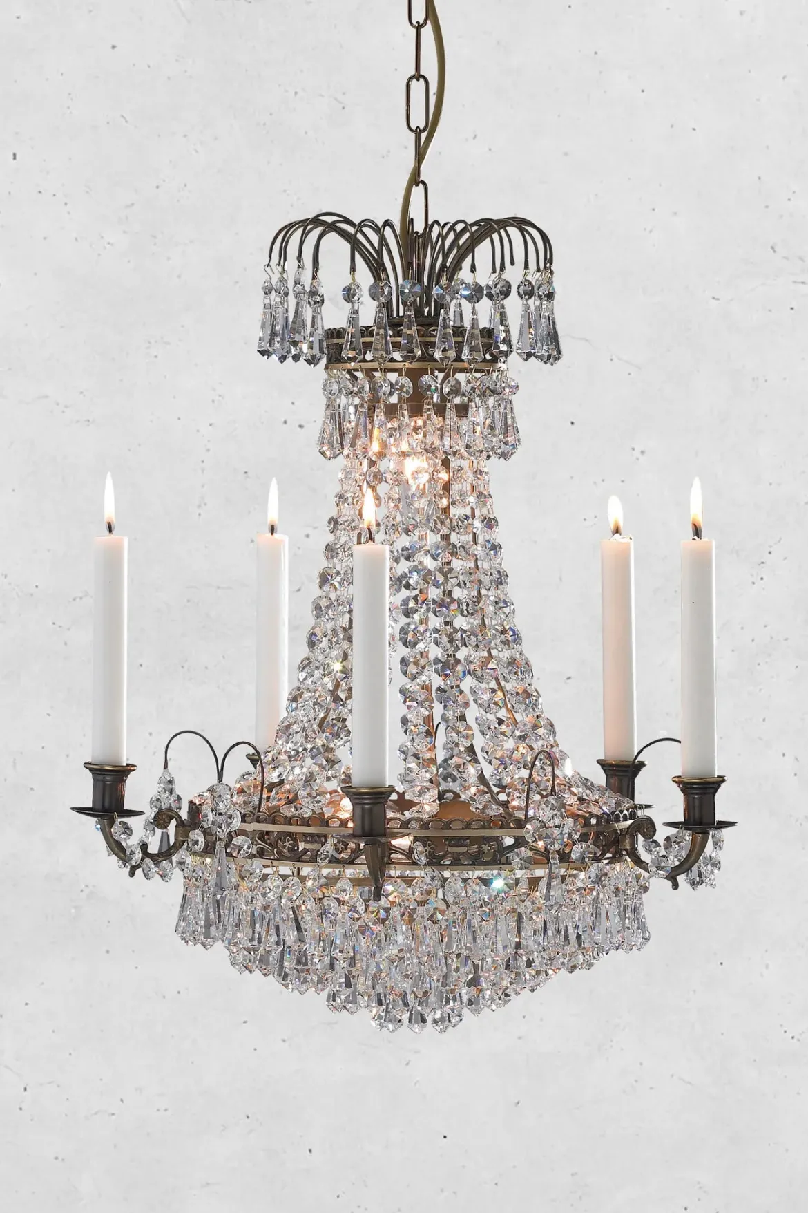 Läckö Kristallkrona Antik 48 cm
