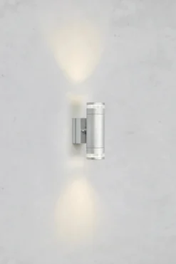 Luno Fasadlampa Silver Dubbel
