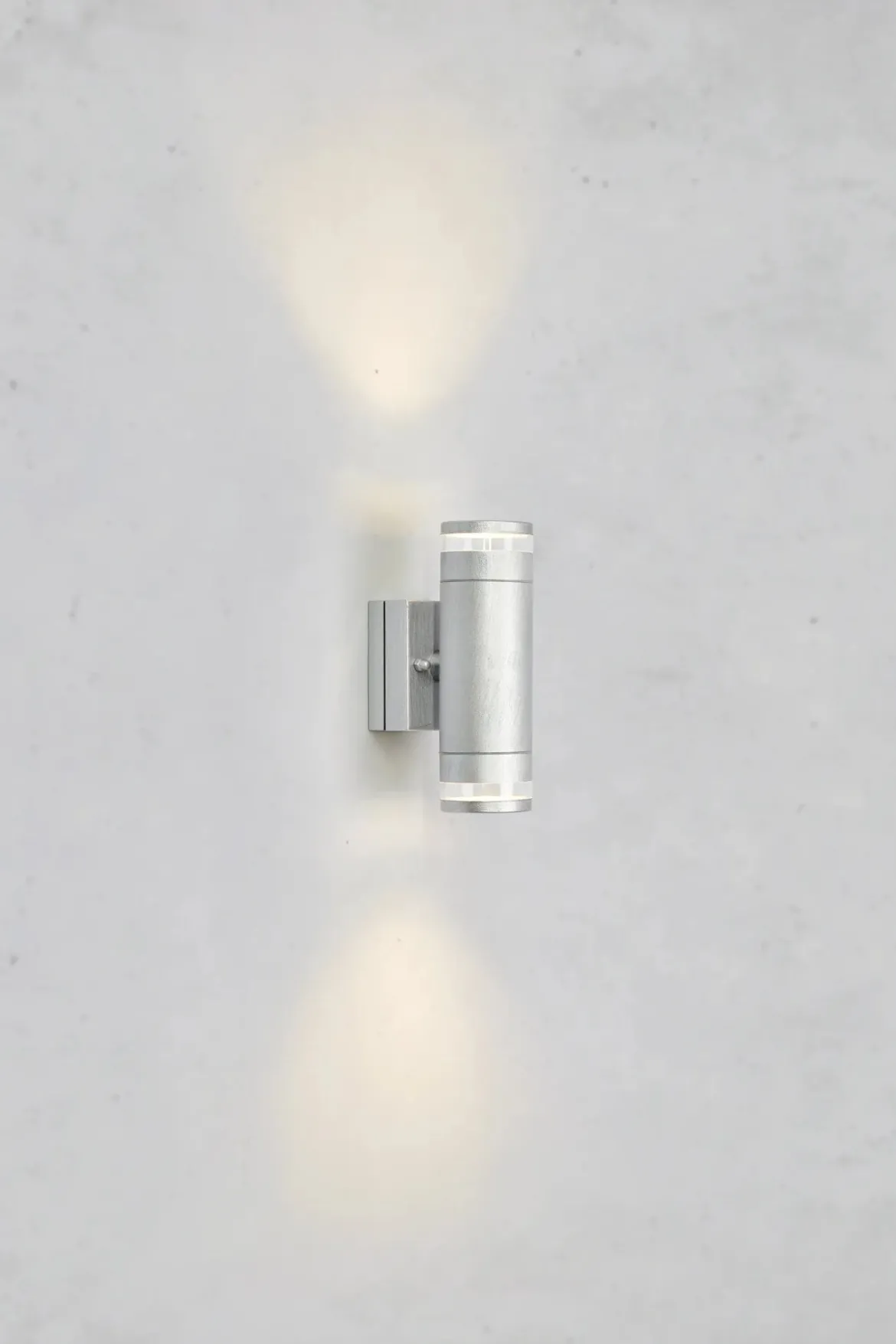 Luno Fasadlampa Silver Dubbel