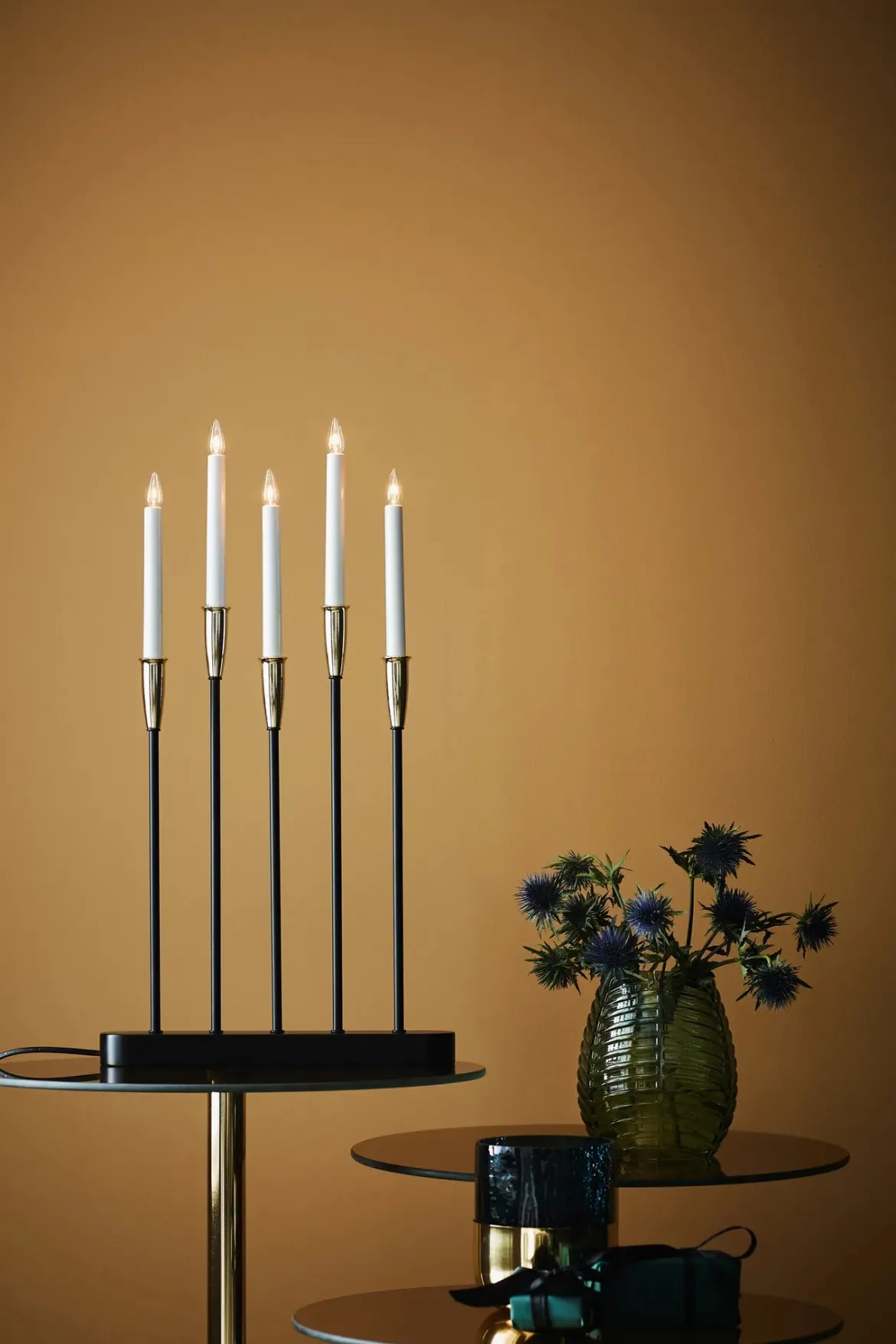 Nice Adventsljusstake Svart/Mässing