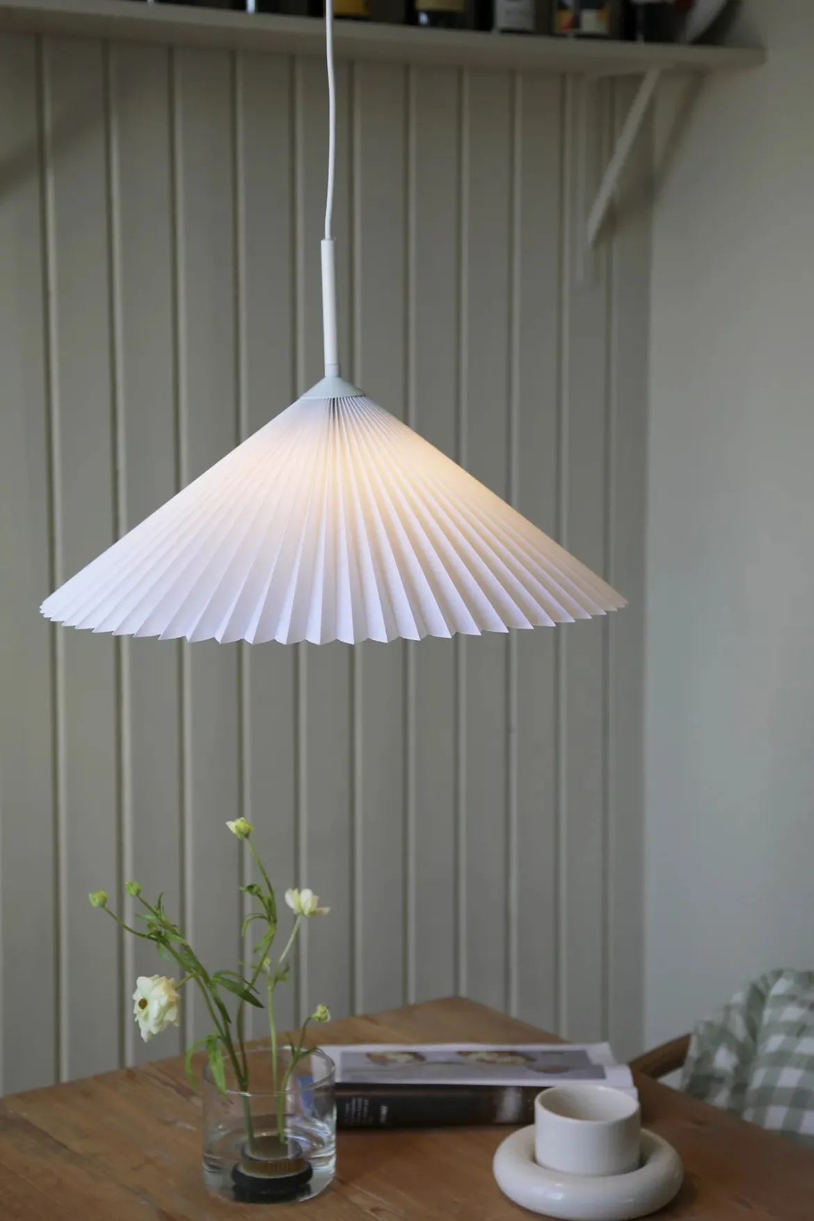 Plisado Taklampa Vit 50 cm