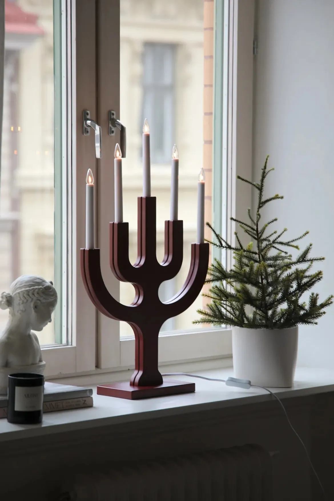 Sapin Adventsljusstake Röd 65 cm