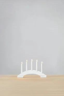 Silke Adventsljusstake Vit