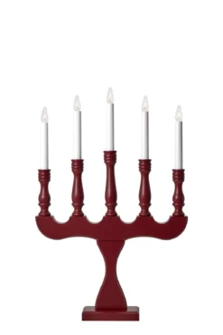 Svaneholm Adventljusstake Röd 5 Ljus